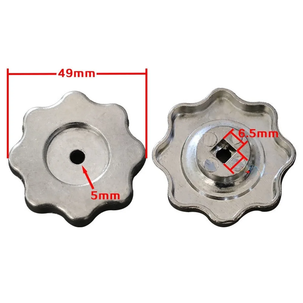 Silver Aluminum Manifold Knob 6.5mm Square Hole Valve Handwheel For Air Conditioner Gauge Repair Tool