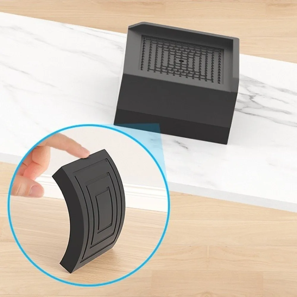 แผ่นรองขาเฟอร์นิเจอร์สีดำ 4 ชิ้น ป้องกันความชื้น รูปตัว L กันลื่น ดูดซับแรงกระแทก ทนต่อการสึกหรอ เพิ่มความสูง