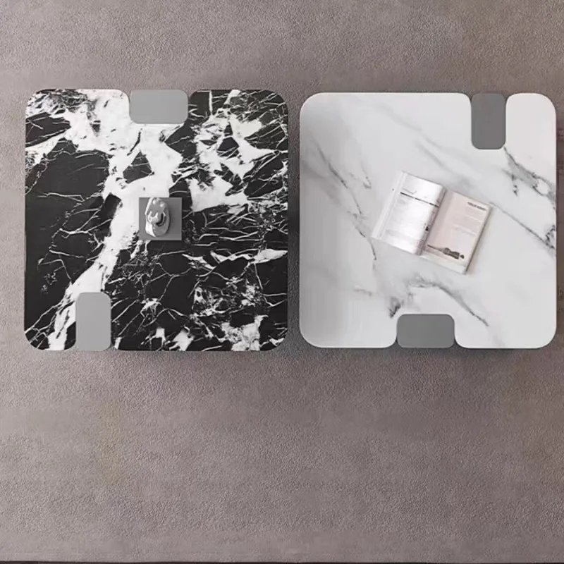 Italian minimalist designer marble coffee table stainless steel coffee table high and low combination coffee table art square co