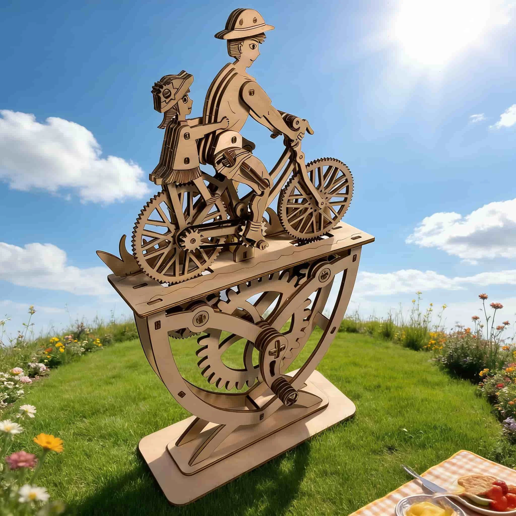 

Деревянная 3D-пазл для отца и дочки, набор моделей «сделай сам», креативный подарок на праздник и день рождения, игрушка