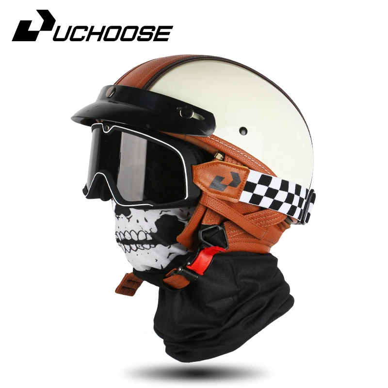 Retro Motorcycle Helmet Japanese Summer Half Helmet Electric Motorcycle Men's and Women's Ultra Light Safety Helmet