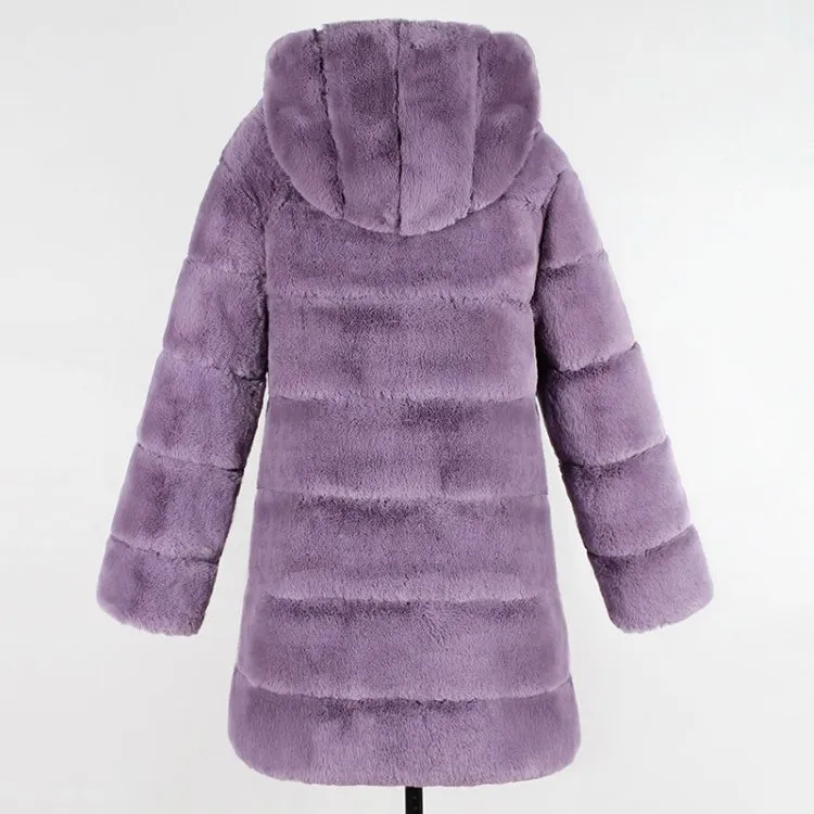 2024 Solid color temperament new Warm Fur Coat Winter for Jacket Women Jackets Straight Loose fashion fur coat