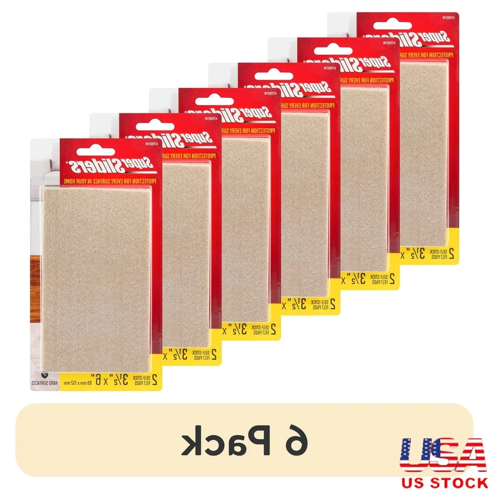 

6 Pack Self Stick Felt Pads Furniture Protection Rectangle Thick Felt Blankets Hardwood Tile Laminate Surfaces