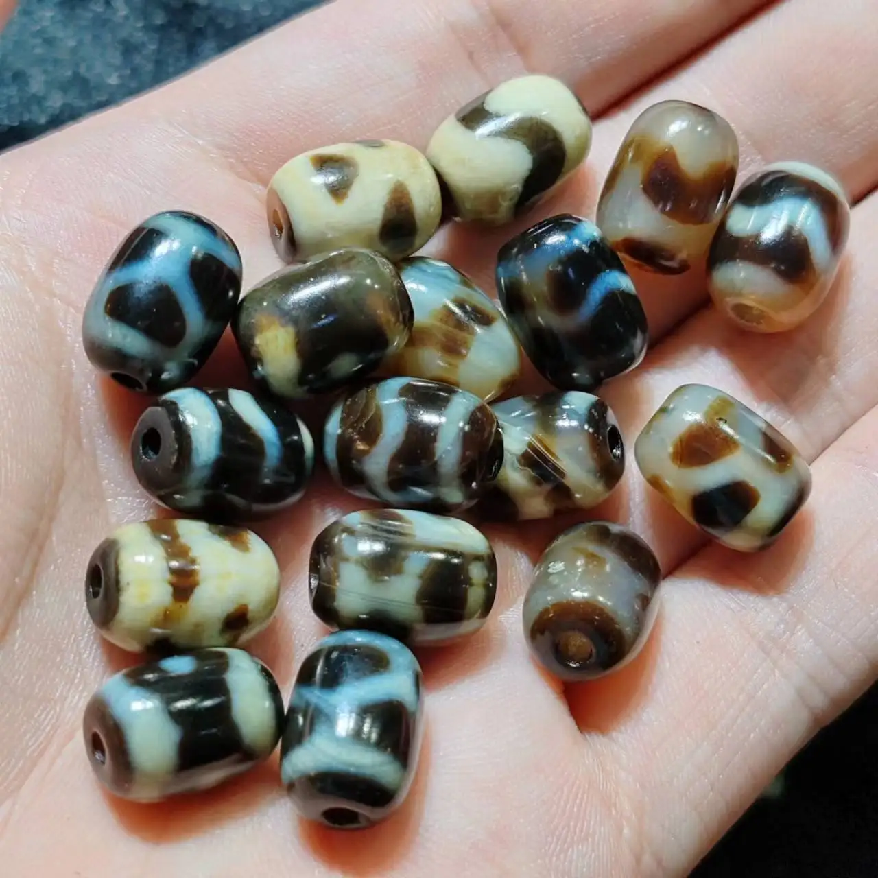 100Pcs Processing: Taigong Infiltration Coating Barrel Beads Agate Heavenly Beads Necklace Pendant Diy Accessories Dzi