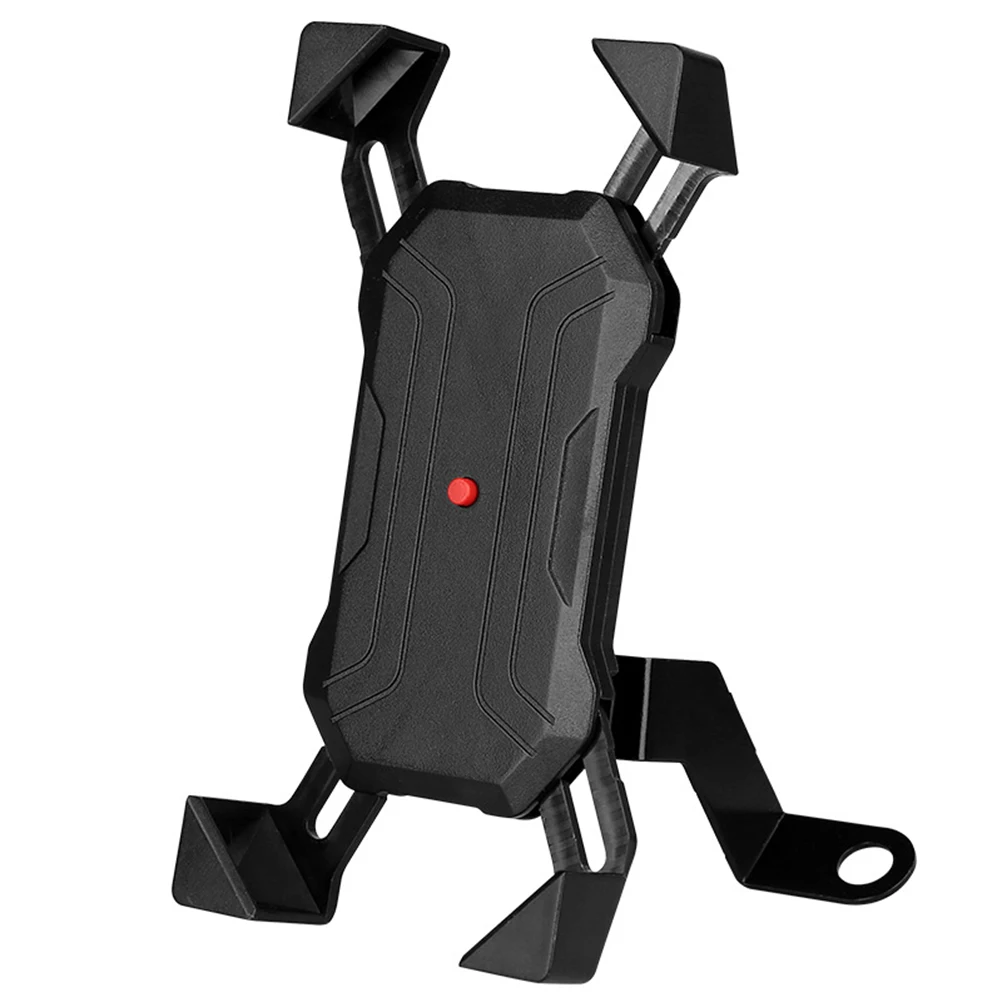 

360 Degree Rotation Scooter Phone Holder Black Adjustable Motorcycle Navigator Bracket Clamp Design Fits 3.5-7 Inch Phones