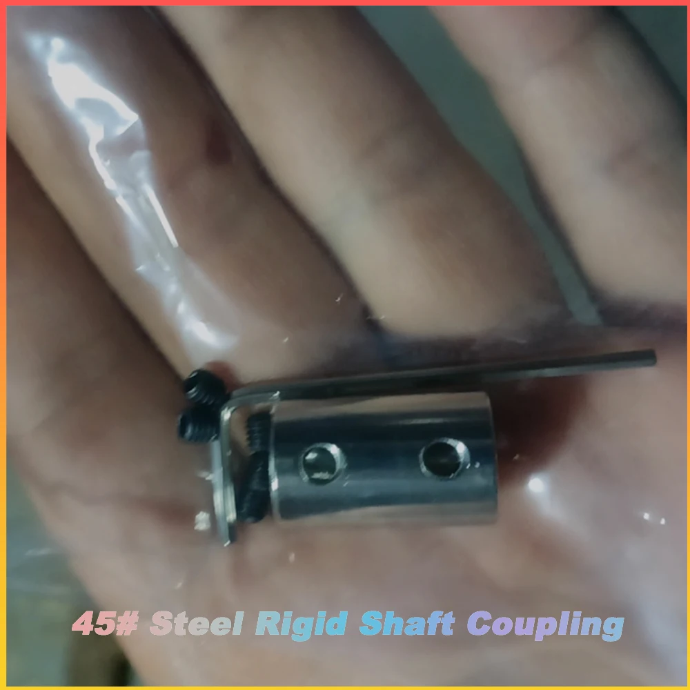 1Pcs 3/4/5/6/6.35/7/8/10/12mm 45# Steel Rigid Shaft Coupling Coupler Motor Transmission Connector Sleeve DIY Motor Parts