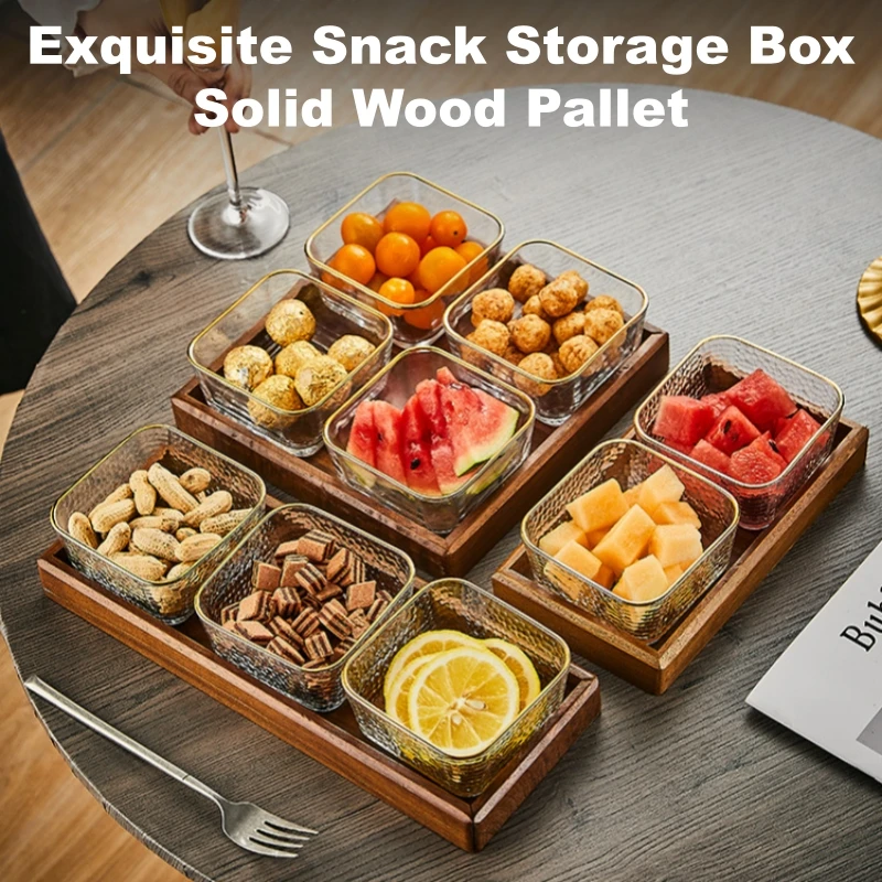 

1 комплект стеклянных сервировочных подносов с крышкой, разделенный ящик для хранения фруктов/закусок на Рождество, свадьбу, вечеринки, домашняя кухонная посуда