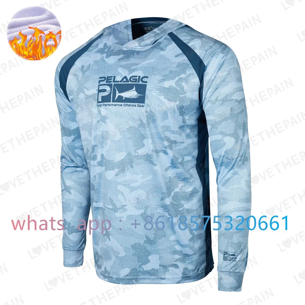 

Pelagic Fishing Winter Outdoor Adults And Child Fleece T Shirt Fish Shirt Sun Protection Breathable Hooded Angling Clothing New