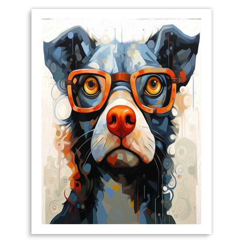 

RUOPOTY Painting By Numbers Drawing On Canvas Animals Glasses Dog Picture Frame Art Supplies Personalized Gift Arts Crafts Kits