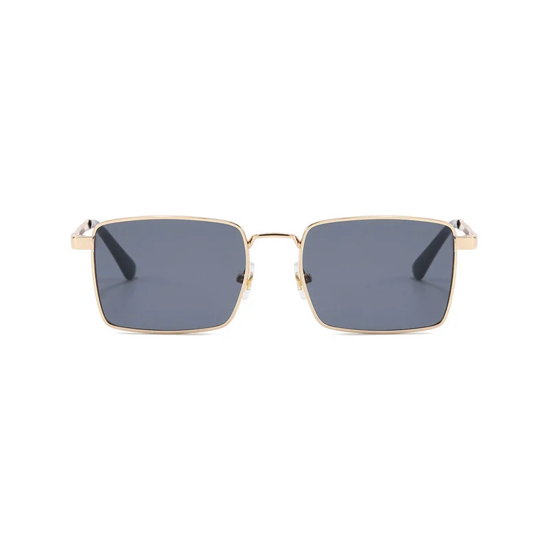 Shonemes Square Sunglasses Stylish Men Women Shades Thread Metal Frame Outdoor UV400 Sun Glasses Gold Brown Green for Unisex