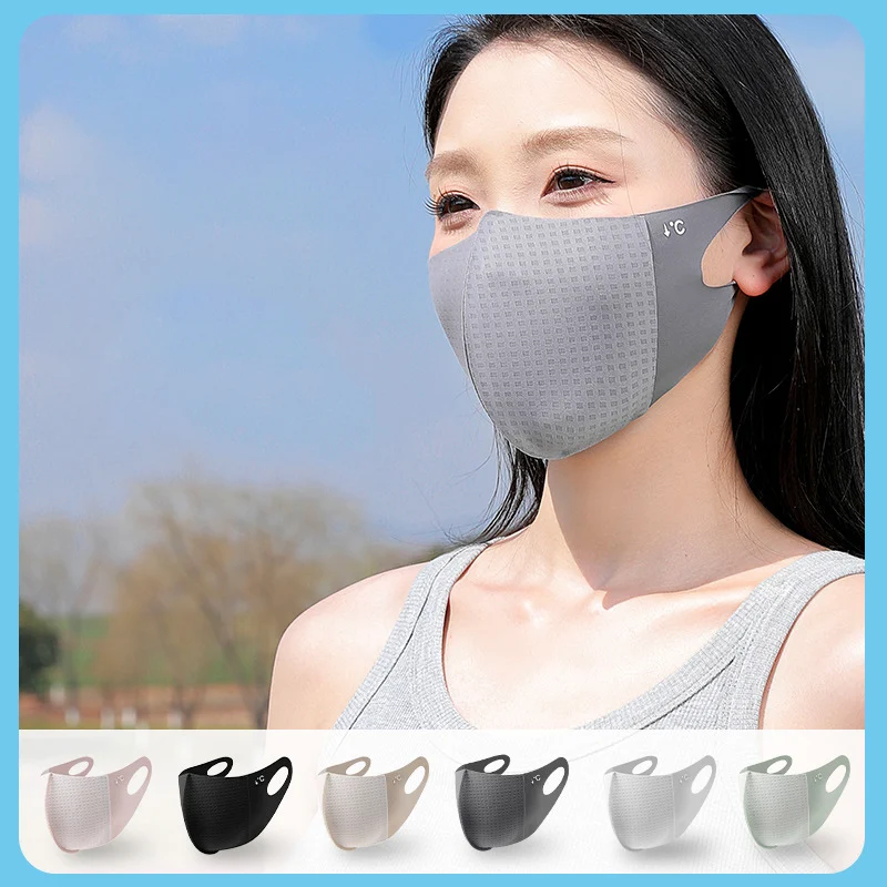 

Summer Ice Feel Mask Women Traceless Sunscreen Sunshade Mask Eye Protection Angle Ice Silk Fashion Shade Mask