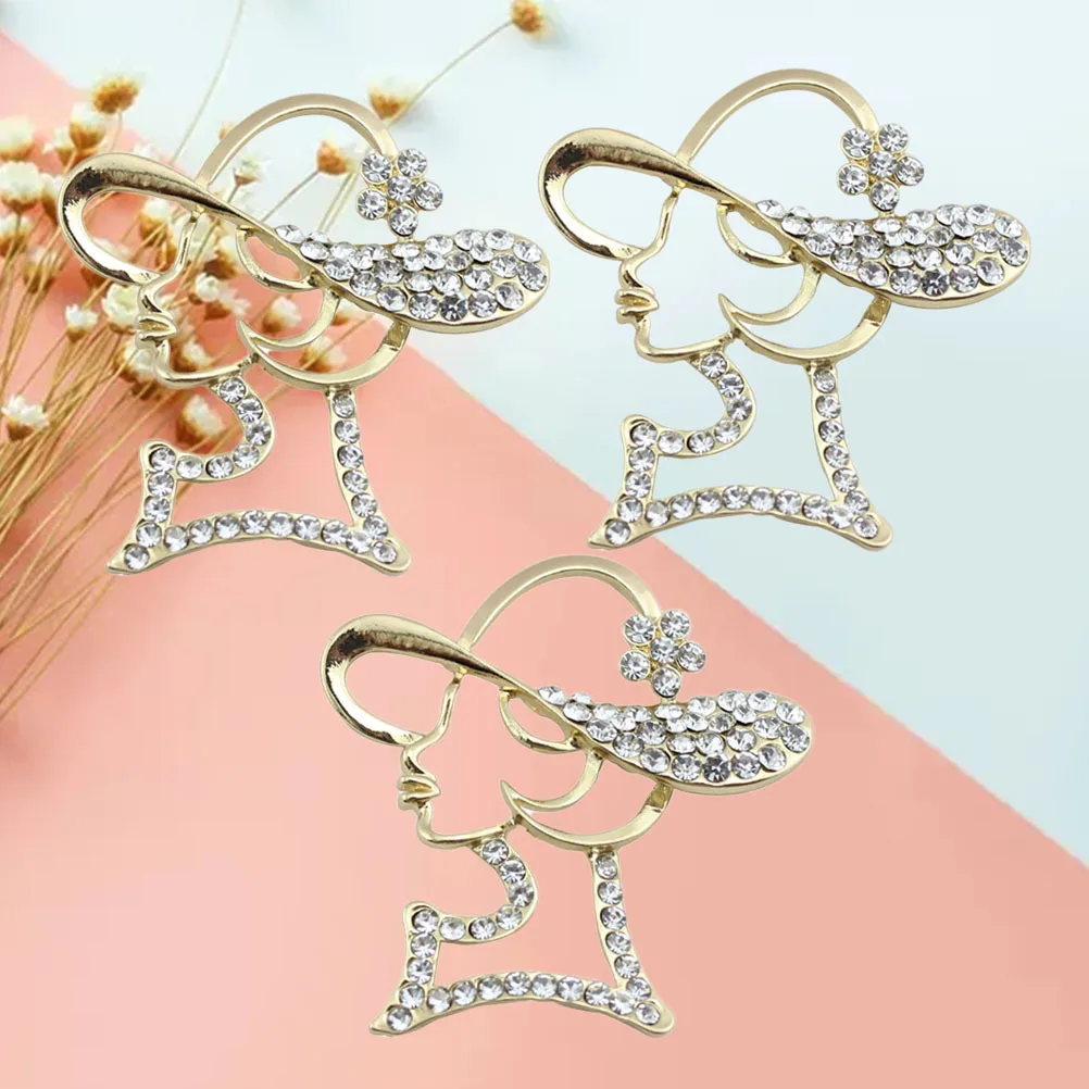 3 個のラインストーン電話装飾合金 Diy パッチケースブローチヘアバンド女性ギフトスパークリングクラフト用品水ドリル