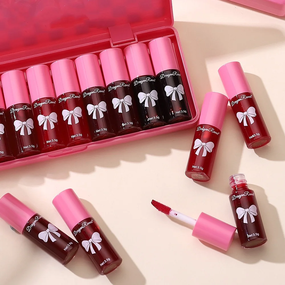 10 Lipgloss-Lippenstifte, leicht aufzutragen, für Anfänger, unverzichtbares Make-up, Geschenkset für die Feiertage, Lippenstift-Set-Box – Detail 3