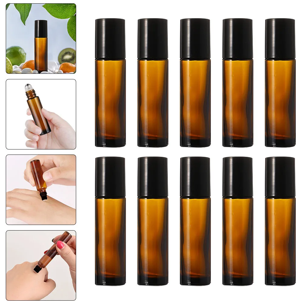 

20Pcs Roll-on Bottles Glass Perfume Sub Containers Portable Essential Oil Storage Reusable Leakproof Travel Liquid