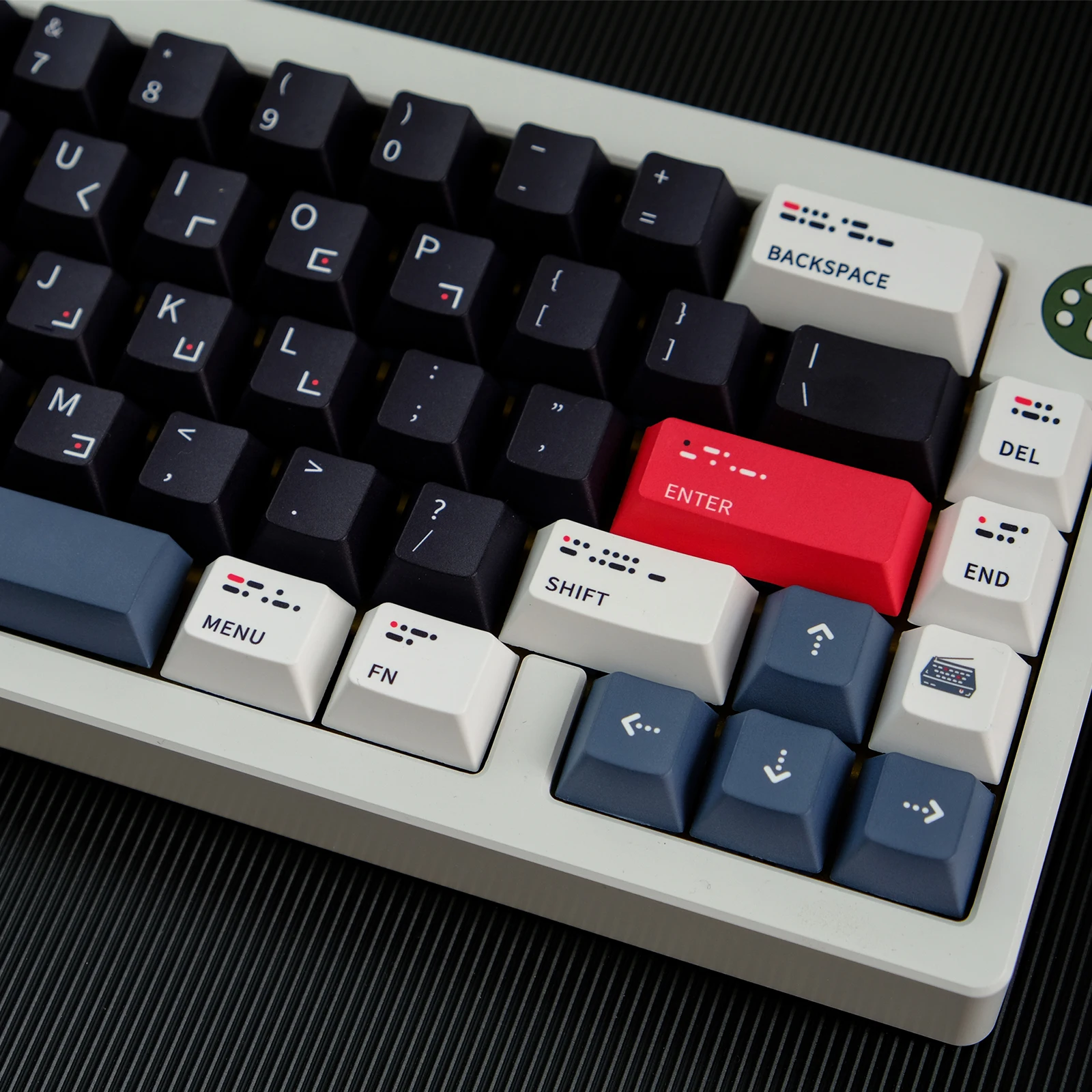 GMK morse kódu poškrabané višně profilu PBT DYE-SUB 129 kláves klíčenka pro višně MX spínač mechanická klávesnice personalizované šifrovací klíč čepice