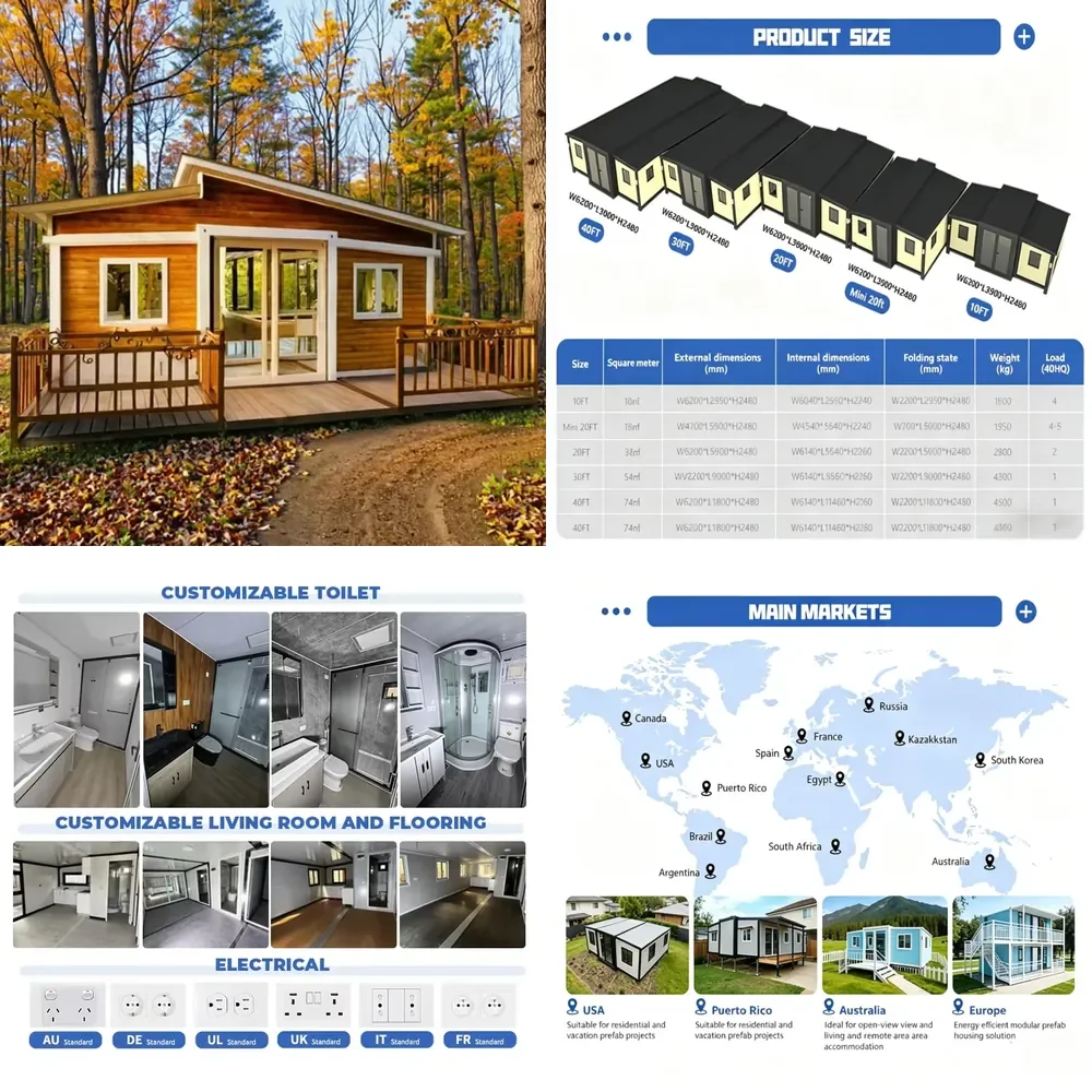 Casa Contenedor Prefabricada Modular de 30 pies 2026, Oficina Modular Pequeña, Casa Prefabricada Expandible