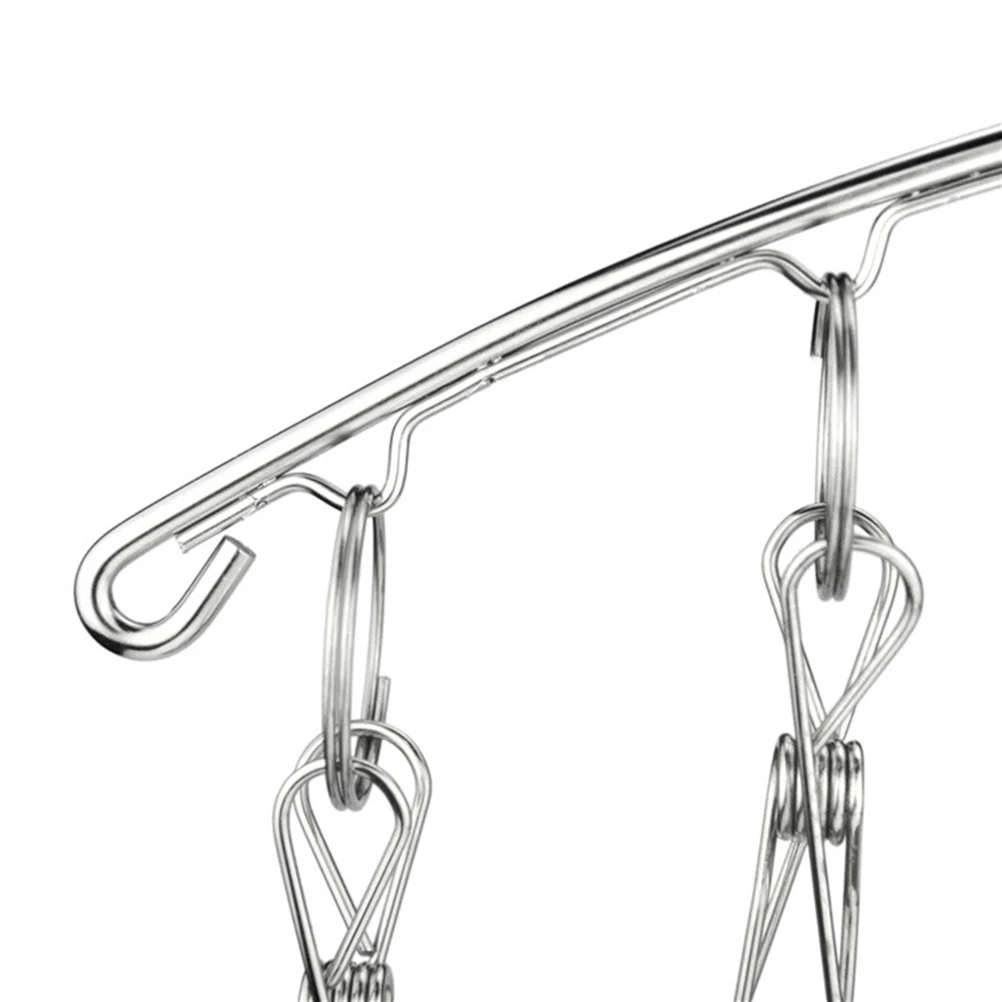 

2Pcs Socks Clip Drying Hook Stainless Steel Hanger Clothes Windproof Laundry Underwear Glove Shoe Lace Towel Bra Travel Indoor