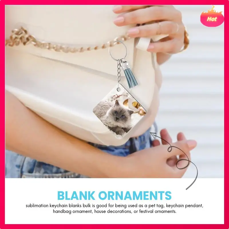 

New 160 PCS Sublimation Ornament Blanks,Sublimation Blank Keychains MDF Double-Side Sublimation Keychain Boards DIY Supplies