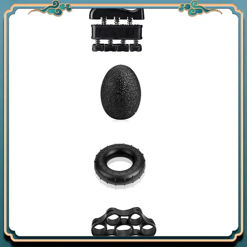 

5Pack Grip Strength Trainer Kit With Finger Exerciser Hand Extension Exerciser Grey