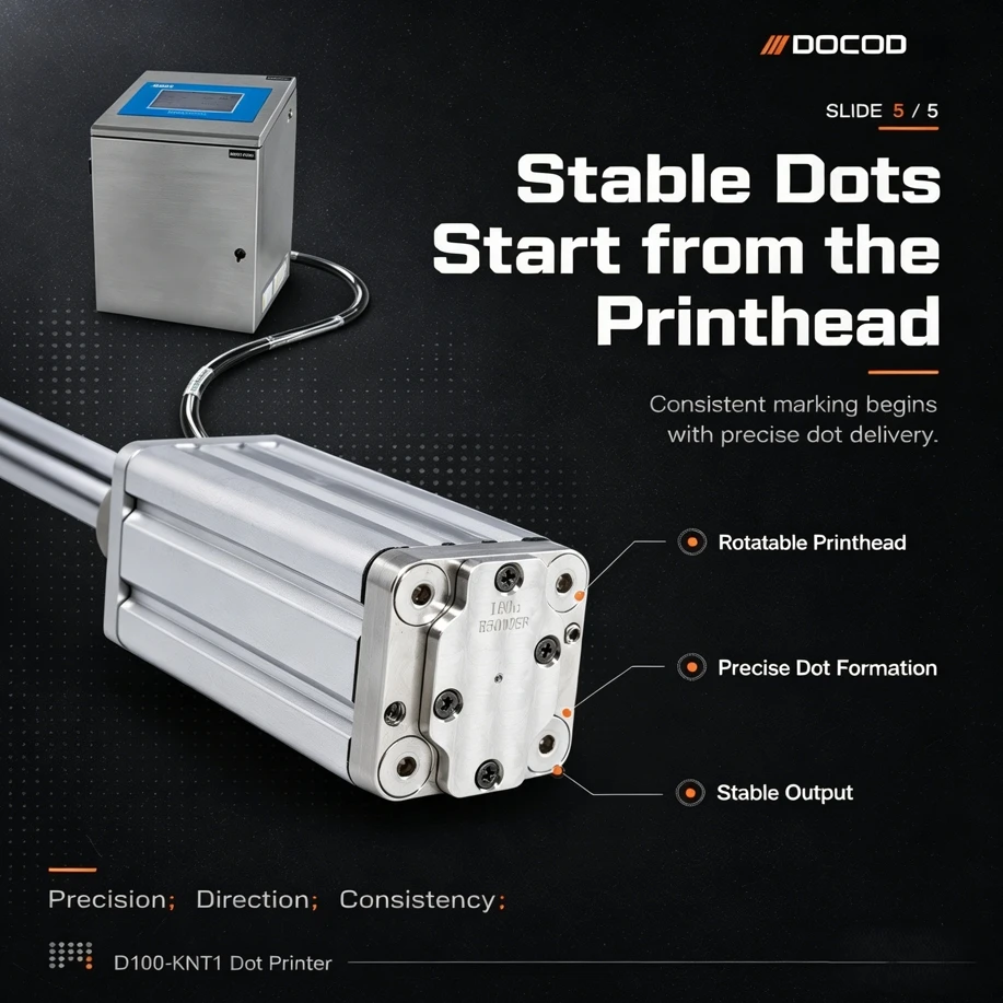 New DOCOD Harsh Environment Ready DOD Inkjet Coding Machine D100-KNT1 Dot Printer for Construction Material