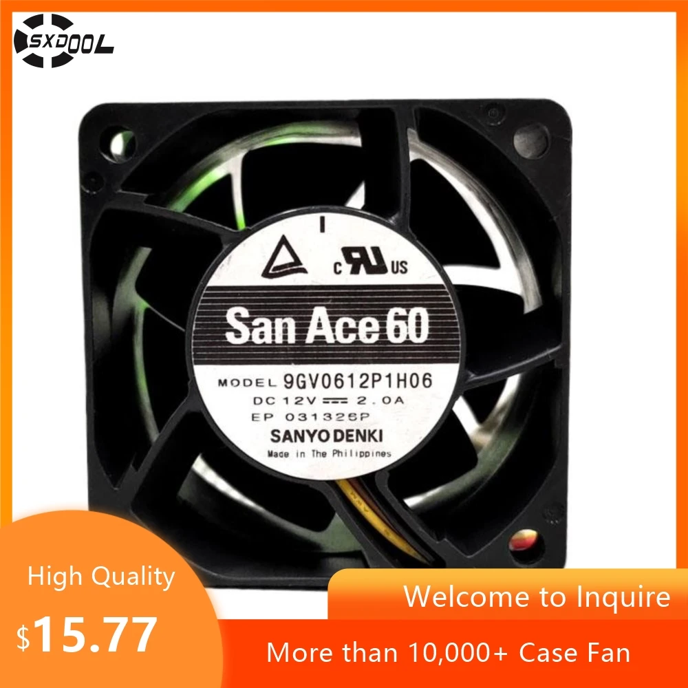 60mm Sanyo 9 GV0612P1H06 6038 12V 2.0A6CM Boost High-Speed Max Airflow Rate Violence Cooling Fan