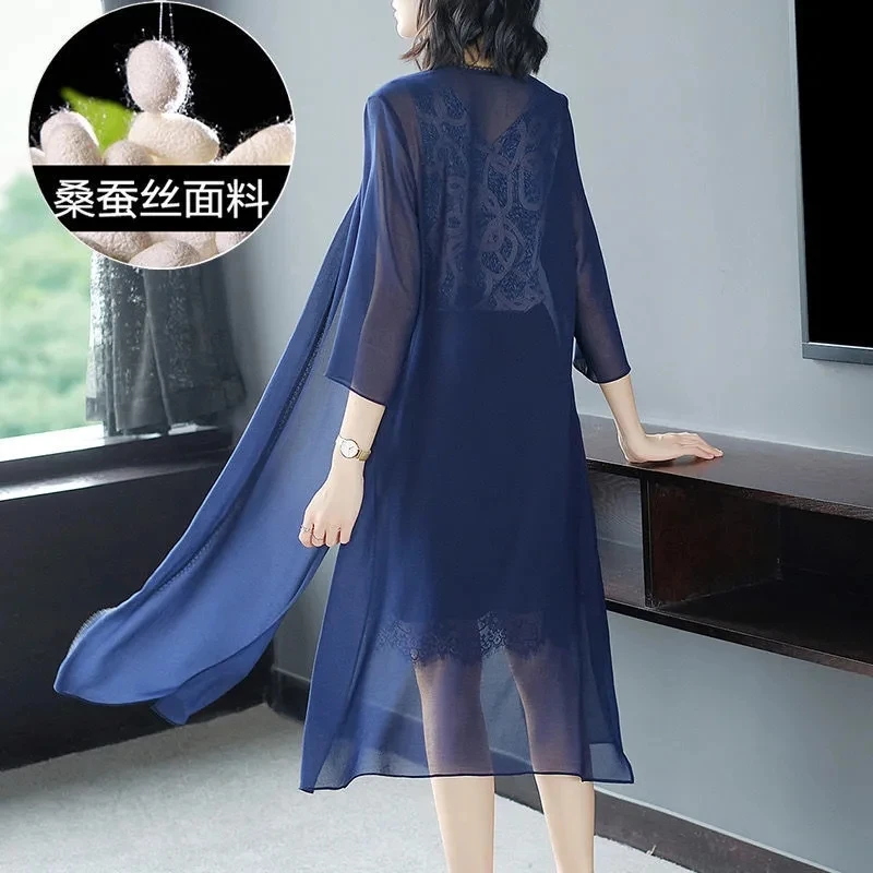 Korean Women V-neck Long Air-conditioned Shirt Summer Female Cardigan Sunscreen Coat Ladies  Sun Protection Shawl Jacket