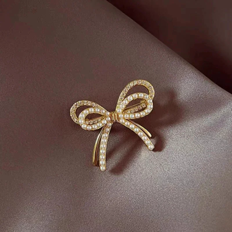 1pc Cute Bowknot Brooch for Girls Women Fashion Rhinestone Bowknot Brooches Pins Jewelry Accessories Party Gifts 2025