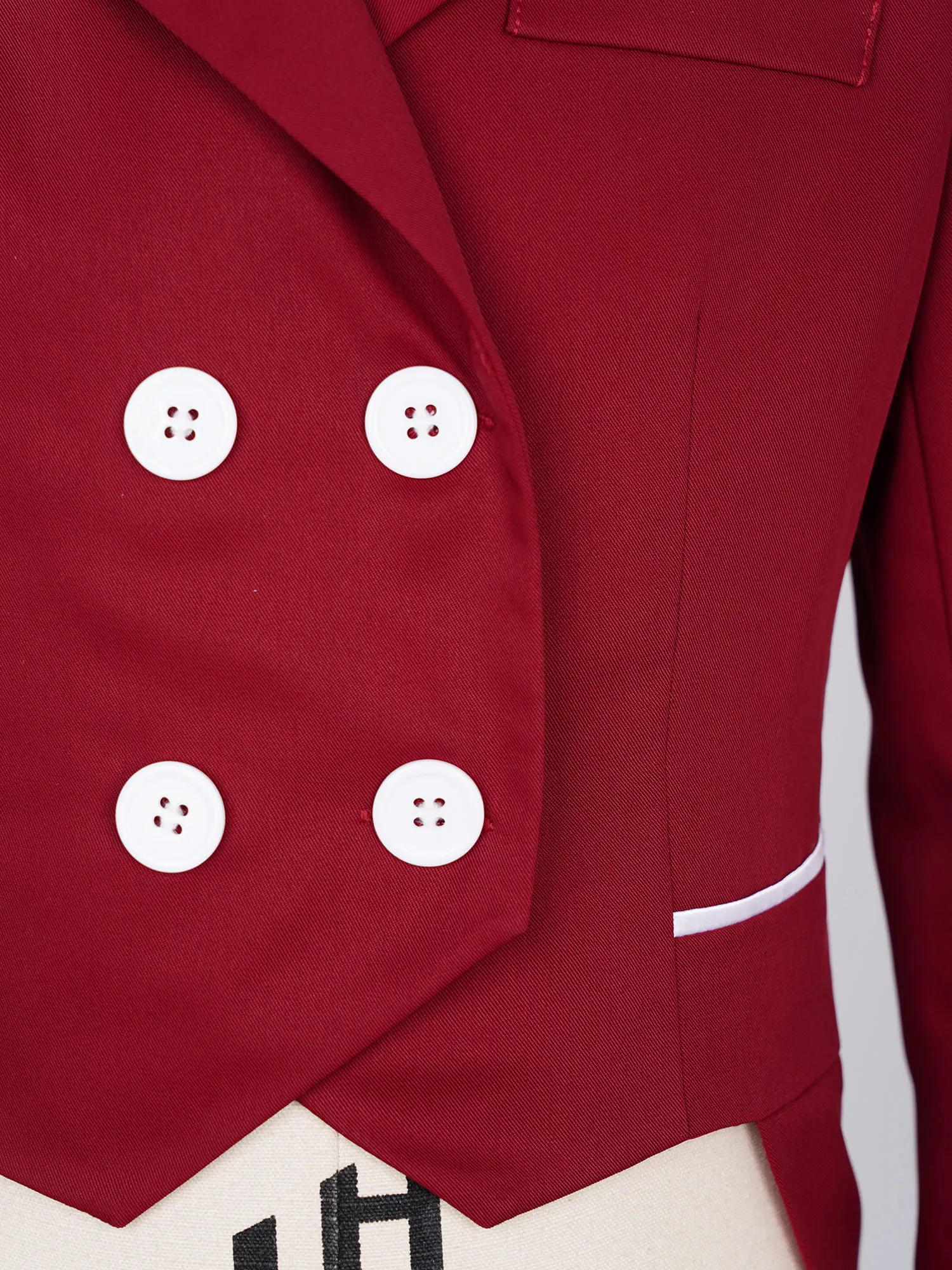 Kids Girls Equestrian Tailcoat Blazer Contrasting Lapel Button Irregular Hem Horse Riding Jacket Breathable for Show Competition view 3