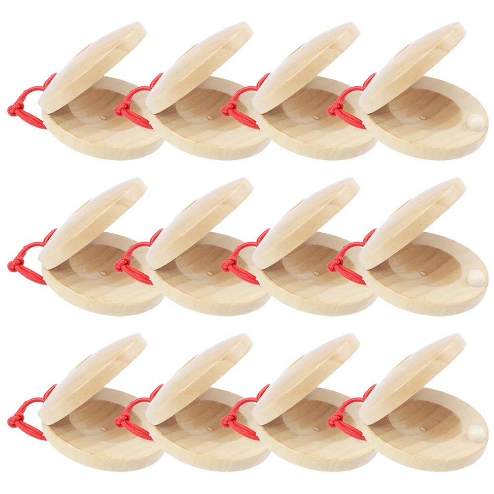 12 قطعة للأطفال أداة قرع إيقاع الإصبع للأطفال خشب الأطفال صنجات خشبية موسيقى صنجات صغيرة