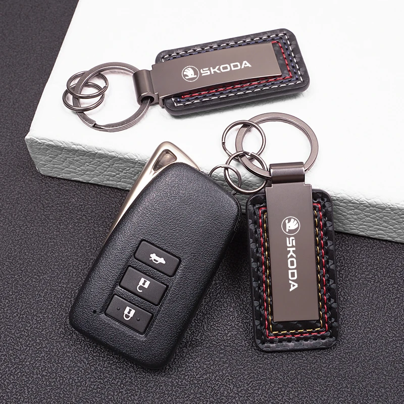 

Metal Car Key Chains Ring Holder For Skoda Logo Octavia Fabia Superb A5 Kodiaq A7 Rapid Yeti Spaceback Kamiq Karoq Accessories