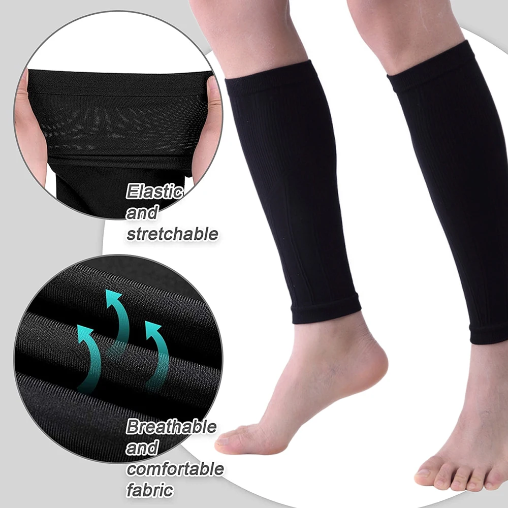 1Pair Calf Compression Sleeves For Men & Women -Leg Compression Sleeve-Footless Compression Socks for Shin Splint &Varicose Vein