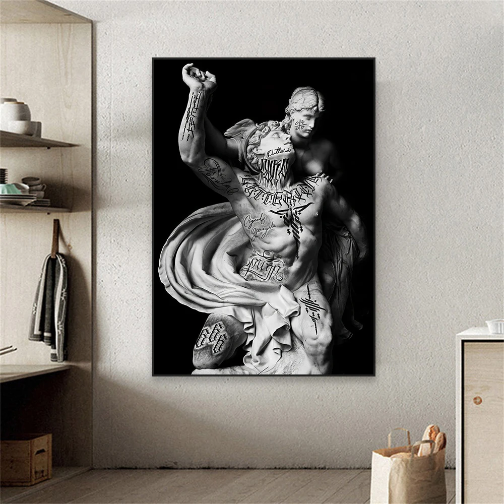 Modern Statue Wall Art Poster Dancing Sculpts Wall Art Prints Vintage Greek God Canvas Painting Home Bedroom Living Room Decor