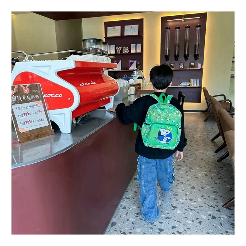 Zaino per bambini di classe media per la scuola materna Snoopy Zaini per ragazze carine Zaino da 34x27x12 cm Zaino per ragazzi stampato con cartoni animati