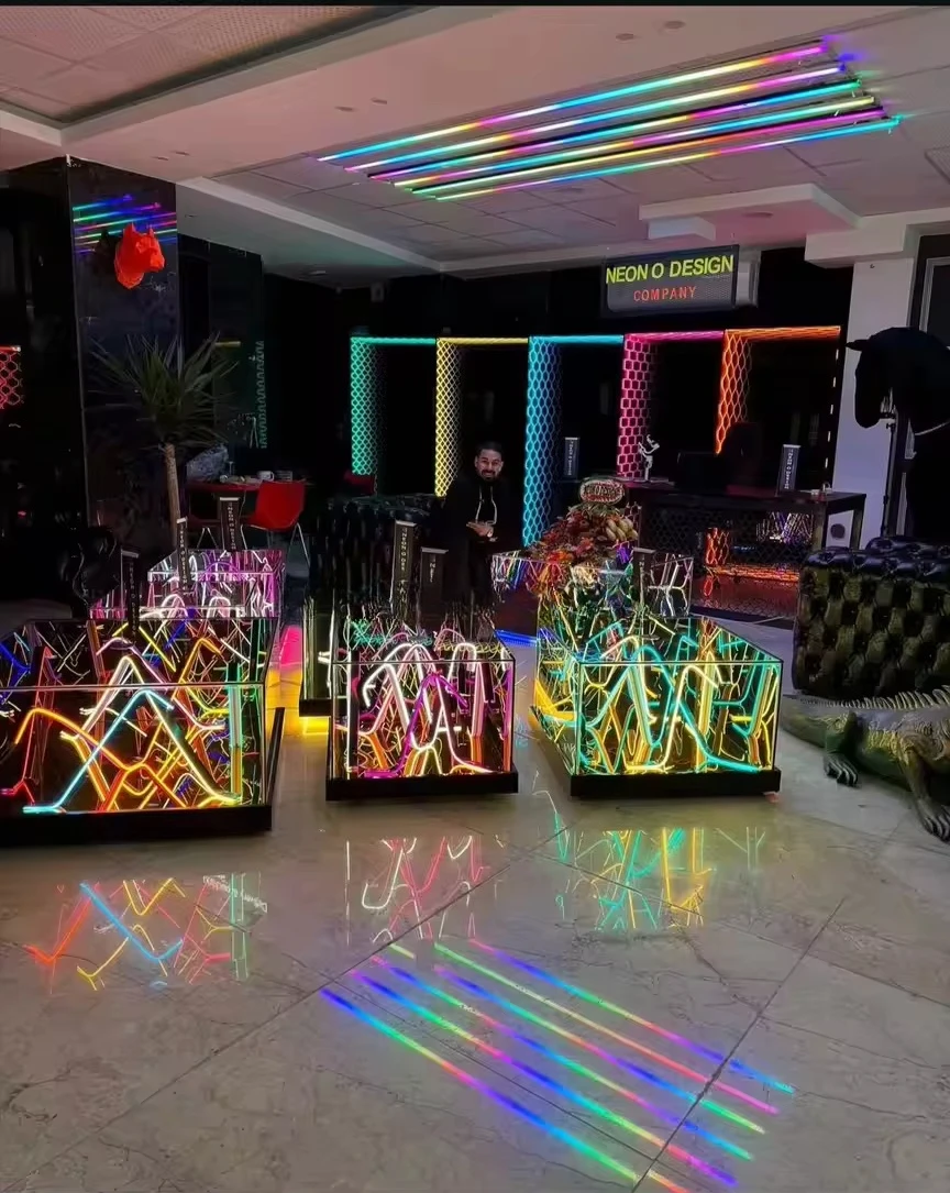 Light Emitting Diode Lighting Modern Marble Coffee Table Family Bar Hotel Gym Shopping Center Nightclub Salon Farmhouse