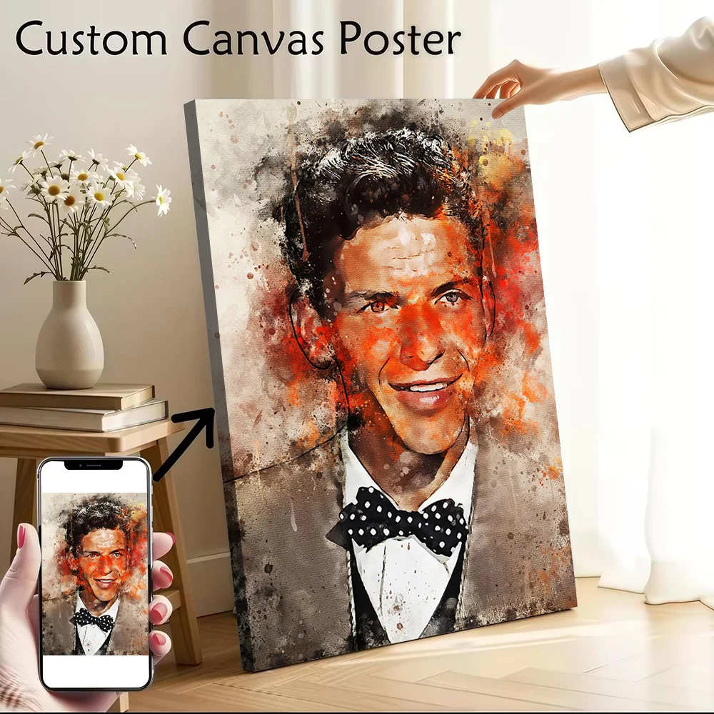 Frank Sinatra Canvas Wall Art Poster Custom Photo Print Modern Painting for Fans Home Decor Living Room Aesthetic Decoration