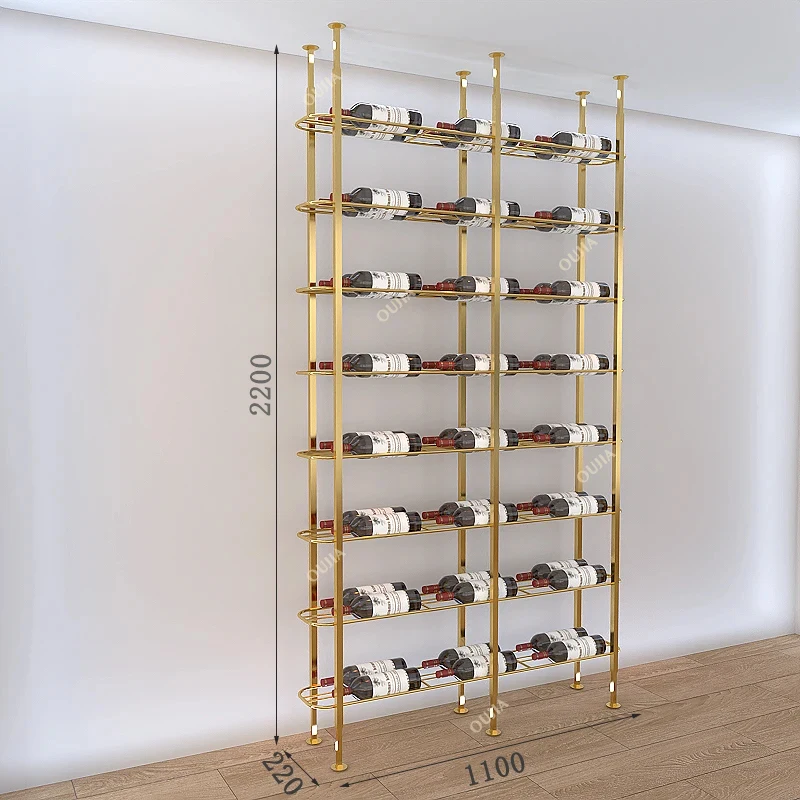 custom.Metal Bar Restaurant Iron/ Aluminium/ Stainless Display Shelf Wine Mounted Wine Rack Wall Steel Home Furniture Wine Cabin