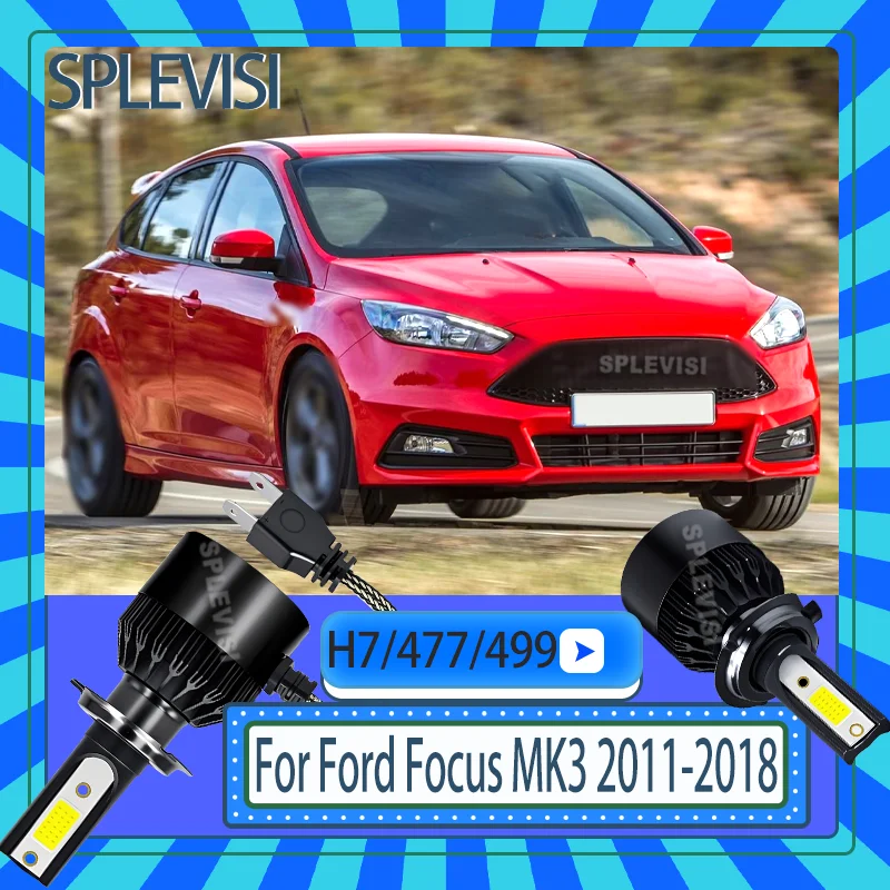 Improve Your Car's Style & Safety LED Headlight Low Dipped Beam Bulbs For Ford Focus MK3 2011 2012 2013 2014 2015 2016 2017 2018