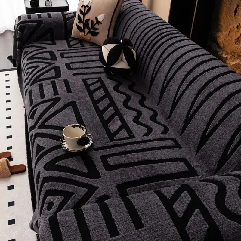 New Bohemian Style Sofa Protector, Vintage Interlaced Comfortable Sofa Blanket, Suitable for Pets, Anti-slip Protection