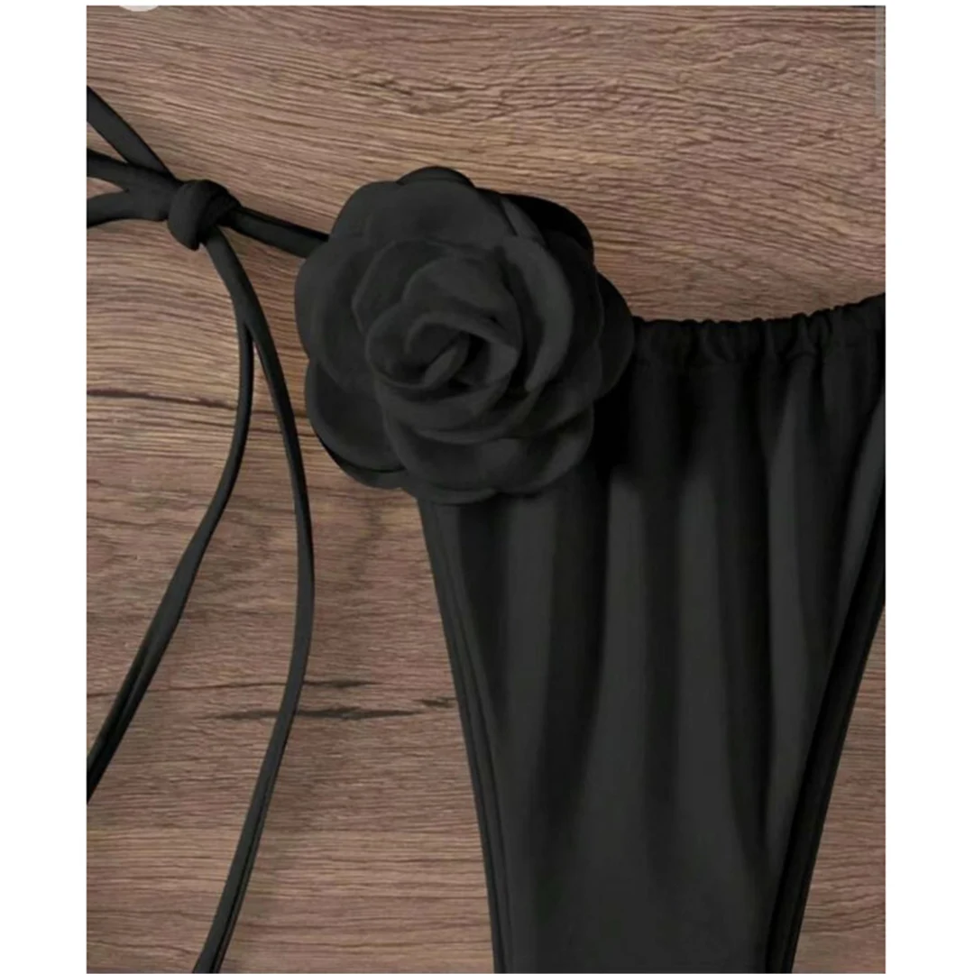 S - XL Sexy 3D-Blumen Neckholder-Bikini mit Trägern, Damen-Badebekleidung, zweiteiliger Bikini-Set, Badeanzug, Badebekleidung, Schwimmbekleidung V5297 – Detail 22