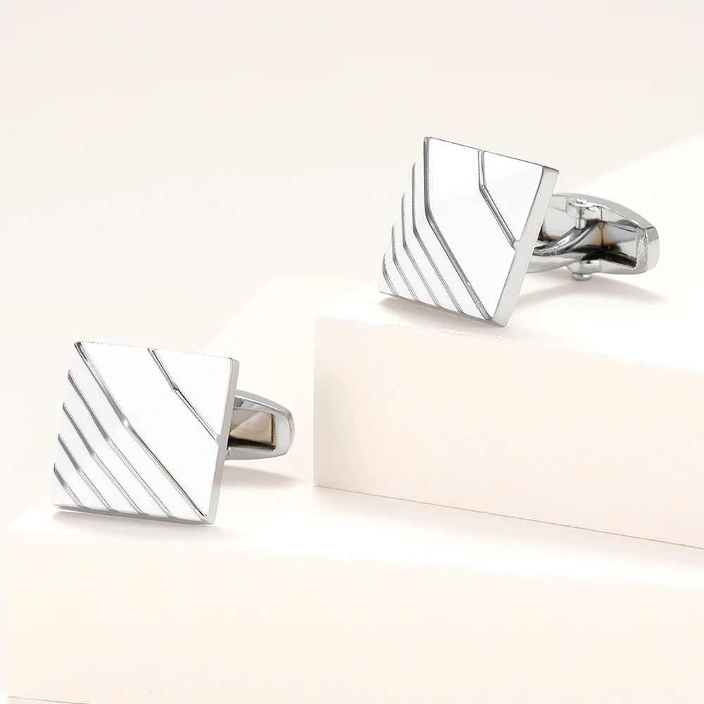 Men's Cufflinks 2022 TOMYE XK22S029 Fashion Silver Color Square Formal Business Dress Shirt Cuff Links Button Wedding Gifts