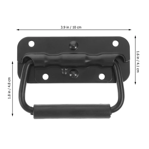 Imagen 2 del producto 4 Uds. Perillas de puerta plegables para armario, manijas de gabinete de acero inoxidable con resorte, manija de puerta negra plateada para caja