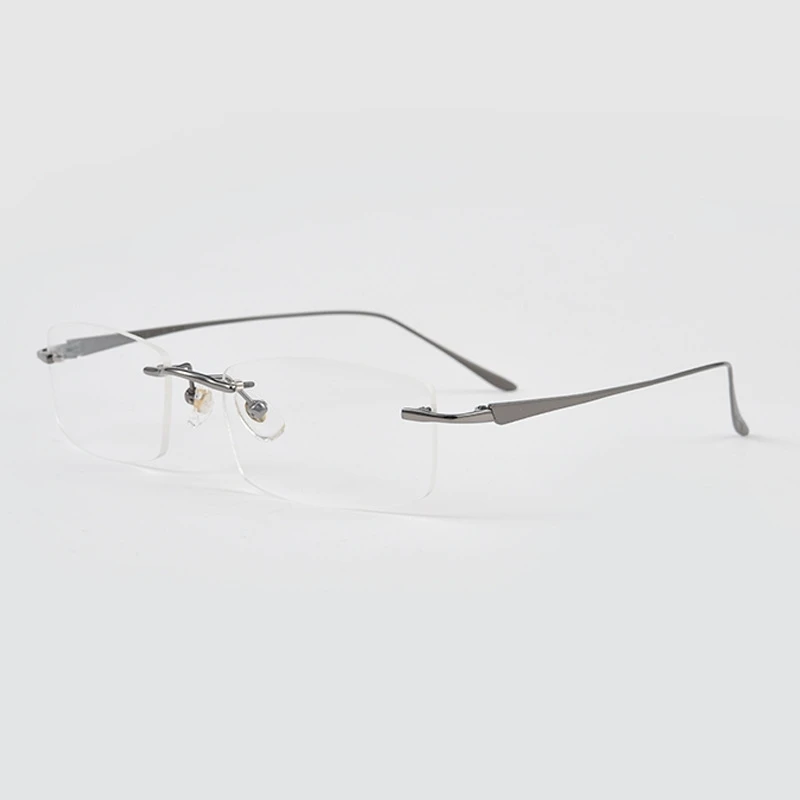 OLLYMURS 울트라 라이트 패션 비즈니스 프리미엄 순수 티타늄 안경 럭셔리 남성 광학 처방 무테 안경 A8012T