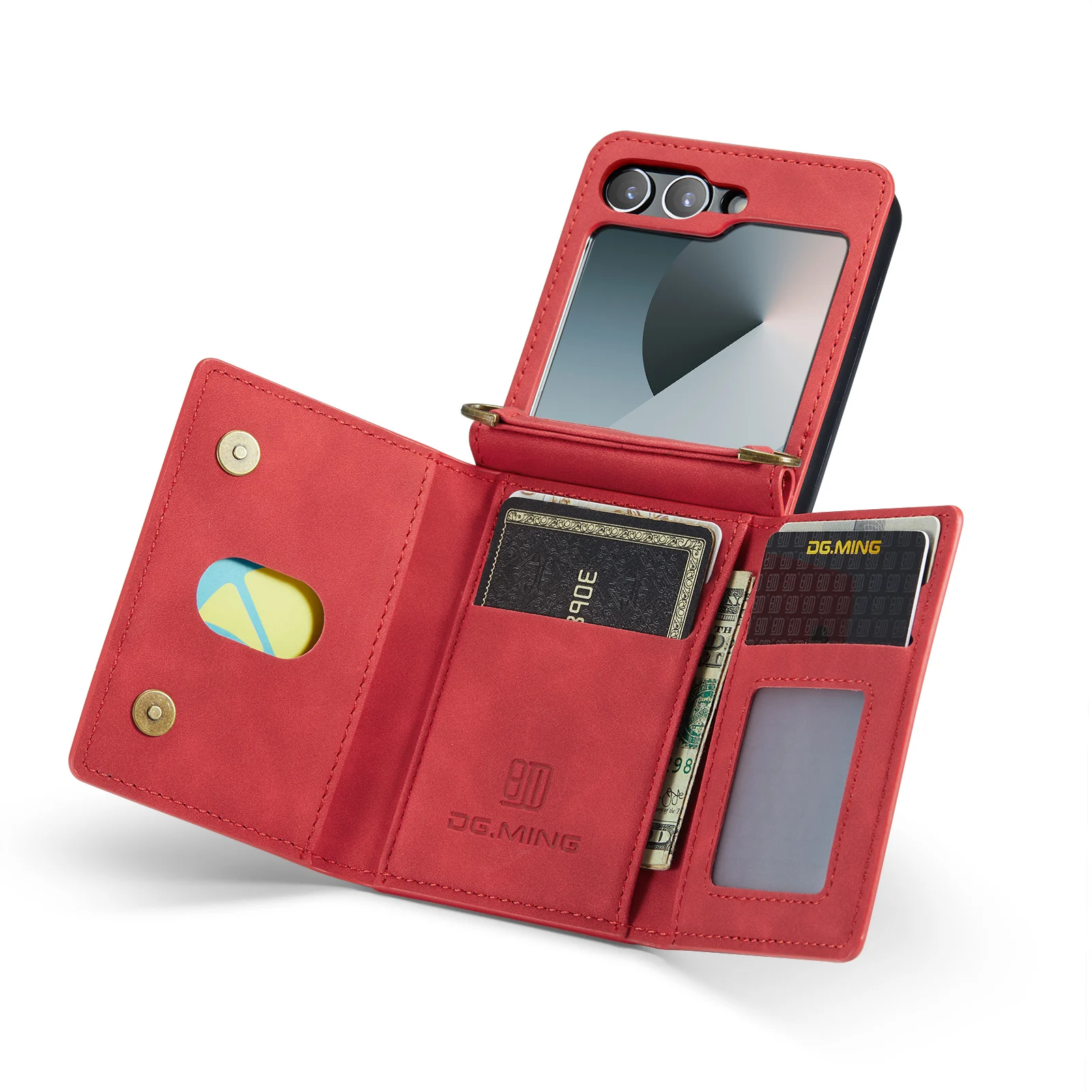 Portemonnee-hoesje voor Samsung Galaxy Z Flip 7 6 5 4 3 7FE schokbestendige hoes met beschermende lederen kaarthouderzak