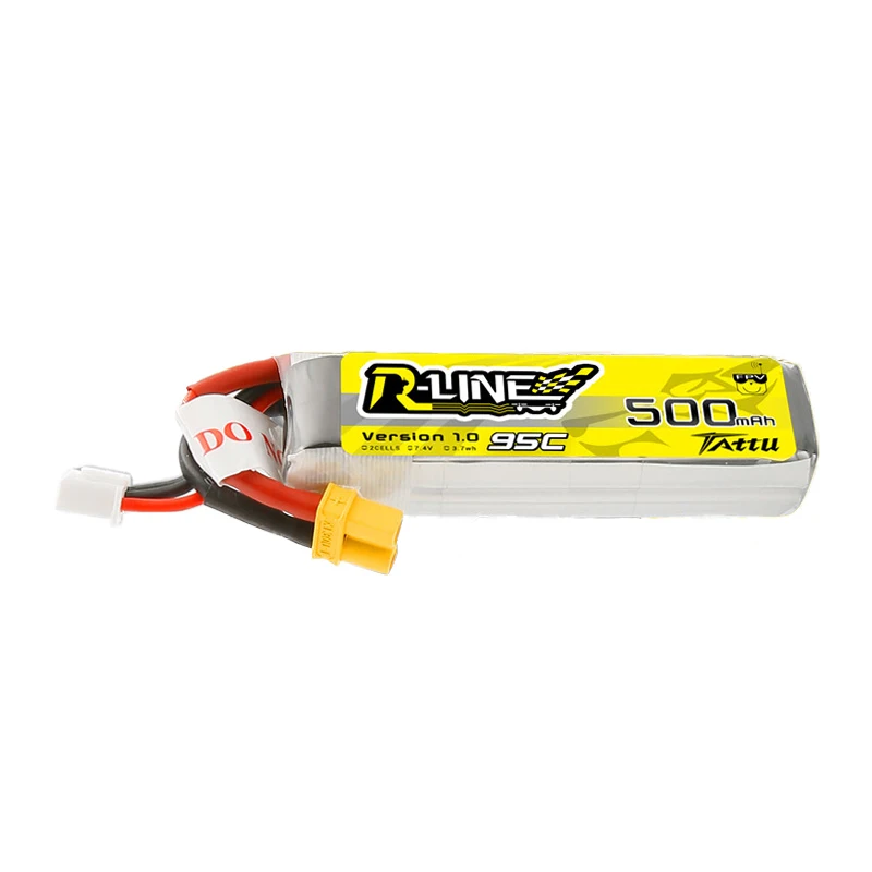 TATTU R-LINE 1.0 2S 7.4V 500mAh 95C LiPo Battery For RC Helicopter Quadcopter FPV Racing Drone Parts 7.4V Rechargeable Battery