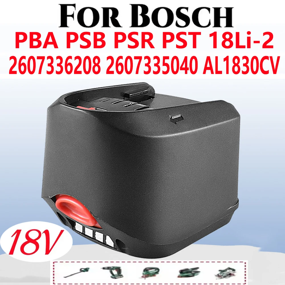 

НОВЫЙ литий-ионный аккумулятор 18 В, 6000 мАч для инструментов Bosch PBA PSB PSR PST 18Li-2 2607336208 2607335040 AL1830CV, аккумулятор типа C