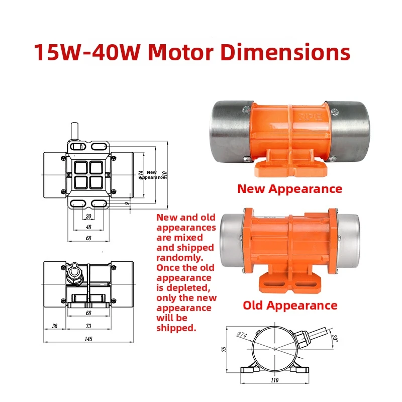 15W Three Phase Ac Electric Concrete Mini Vibrator Motor