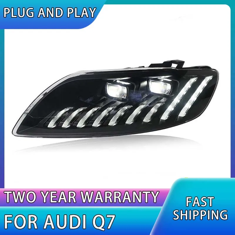 Car Styling Head Lamp for Audi Q7 Headlights 2006-2015 Q7 LED Headlight Projector Lens DRL Animation Automotive Accessories