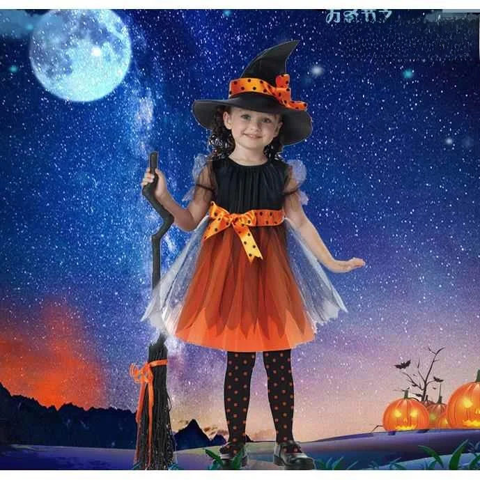 زي أداء جديد للأطفال لعيد الهالوين، ملابس تنكرية للحفلات، زي ساحرة، تنورة أميرة، ملابس مسرحية عرقية للنساء #1
