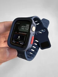 Apple Watch用保護ストラップ,iwatch用シリコンバンドultra 2,6,5,4,s9,se,保護ブレスレット,シリーズ9,45mm, 41mm, 8 7