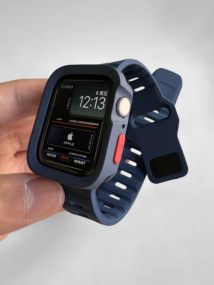 Case+Strap for Apple Watch Series 9 45mm 41mm 8 7 Silicone Band